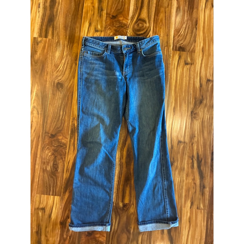 Carhartt Original Fit Straight Leg Jeans Medium Wash Denim Workwear Blue 6 Reg
